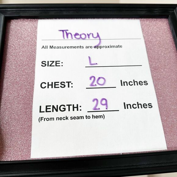 Theory Blouse Womens Size Large Sunaya Crepe Shirt Button Front Relaxed Fit - Picture 10 of 11